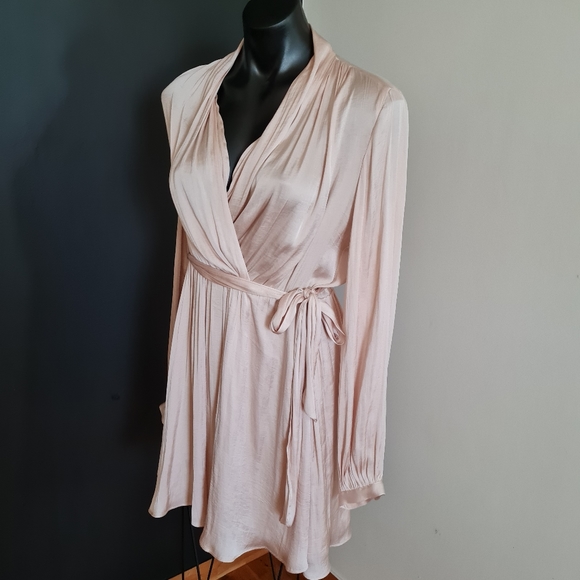 Women's size 10 'BARDOT' Gorgeous champagne long sleeve dress - AS NEW - Picture 3 of 6